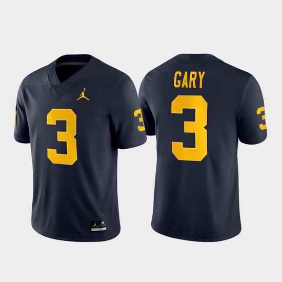 Men Michigan Wolverines Rashan Gary 3 Navy Game Football Jersey